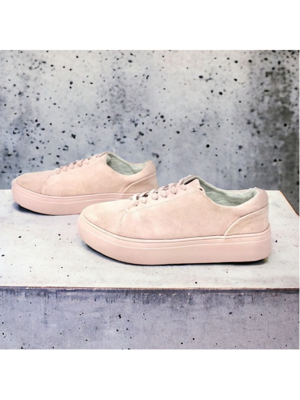 NEW DLG Monochromatic Pink Suede Chunky Sneakers Size 7